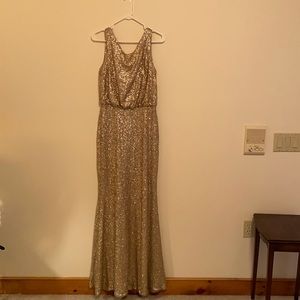 Sorella Vita Gold sequins bridesmaid or New Years Eve dress